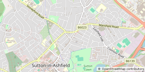 Map of Sutton-in-Ashfield