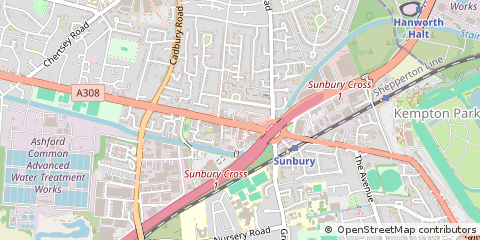 Map of Sunbury-on-Thames, Middlesex