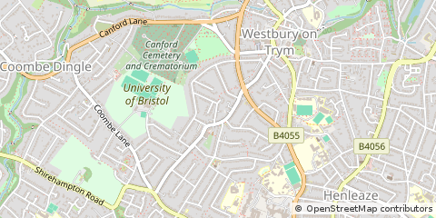 Map of Westbury on Trym, Bristol
