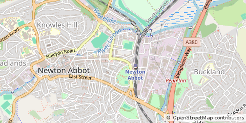 Map of Newton Abbot, Devon