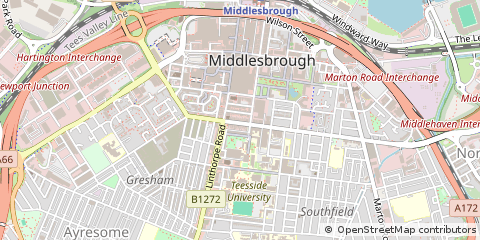 Map of Middlesbrough, Cleveland