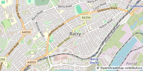 Map of Barry, South Glamorgan