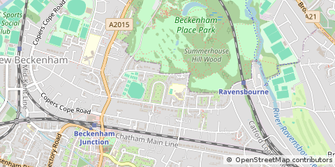 Map of Beckenham, Kent