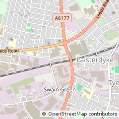 Map of Bradford, West Yorkshire