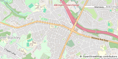 Map of Manchester, Lancashire