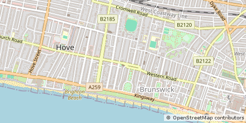 Map of Hove, East Sussex