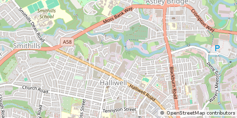Map of Bolton, Lancashire