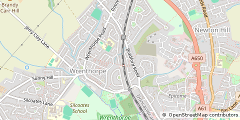 Map of Wakefield, West Yorkshire
