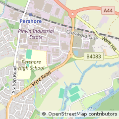 Map of Pershore, Worcestershire