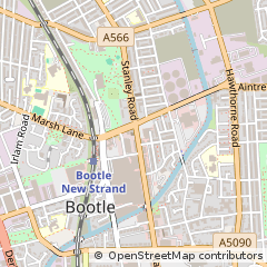 Map of Bootle, Merseyside