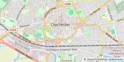 Map of Chichester, West Sussex