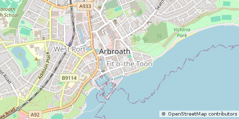 Map of Arbroath, Angus