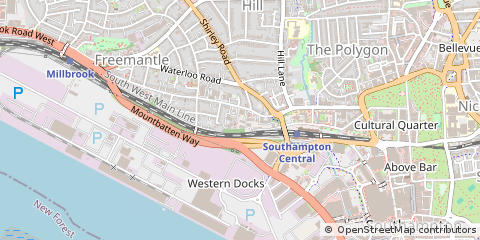 Map of Southampton, Hampshire