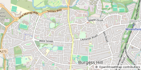 Map of Burgess Hill, West Sussex
