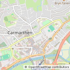 Map of Carmarthen, Carmarthenshire