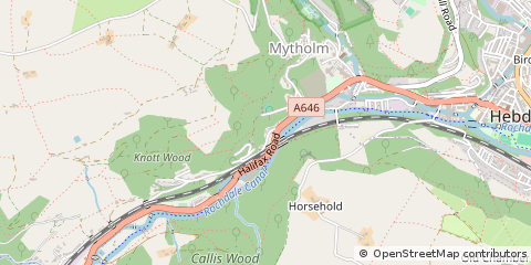 Map of Hebden Bridge, West Yorkshire