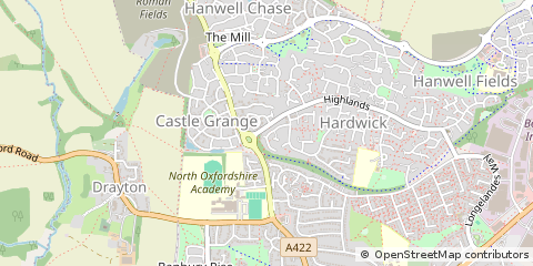 Map of Banbury, Oxfordshire
