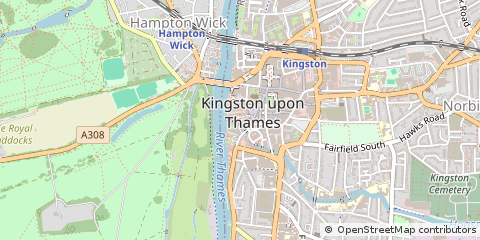 Map of Kingston Upon Thames, Surrey