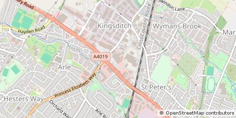 Map of Cheltenham, Gloucestershire