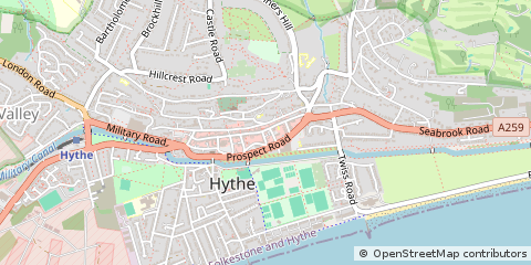 Map of Hythe, Kent