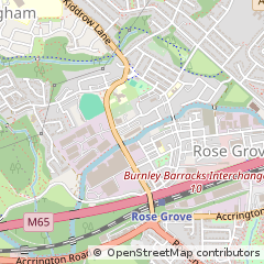 Map of Burnley, Lancashire