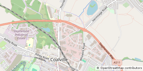 Map of Coalville, Leicestershire