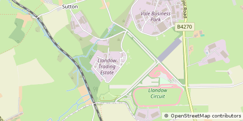 Map of Llandow, Vale of Glamorgan