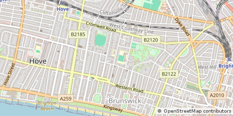 Map of Hove, East Sussex