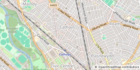 Map of Cardiff
