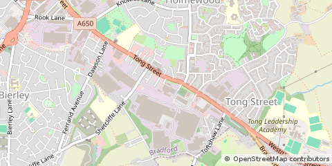 Map of Bradford, West Yorkshire