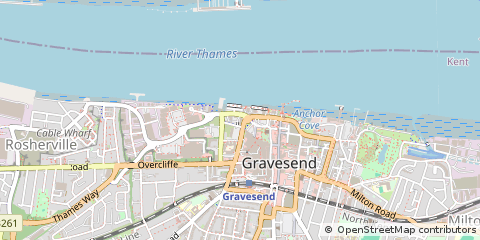Map of Gravesend, Kent