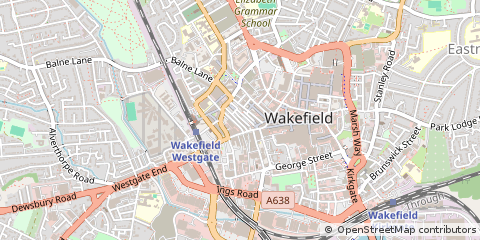 Map of Wakefield, West Yorkshire