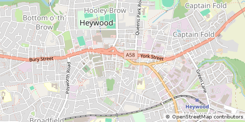 Map of Heywood, Lancashire