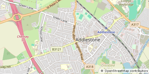 Map of Addlestone, Surrey
