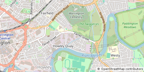 Map of Warrington, Cheshire
