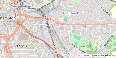 Map of Wolverhampton, West Midlands