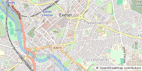 Map of Exeter, Devon