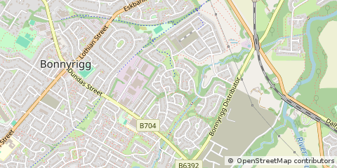Map of Bonnyrigg, Midlothian