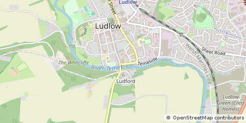 Map of Ludlow, Shropshire