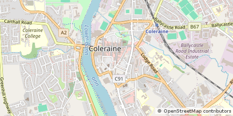 Map of Coleraine, Co Londonderry
