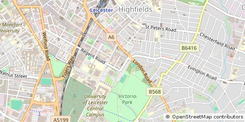 Map of Leicester, Leicestershire