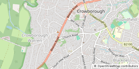 Map of Crowborough, East Sussex