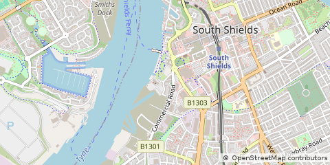 Map of South Shields, Tyne and Wear