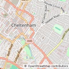 Map of Cheltenham, Gloucestershire