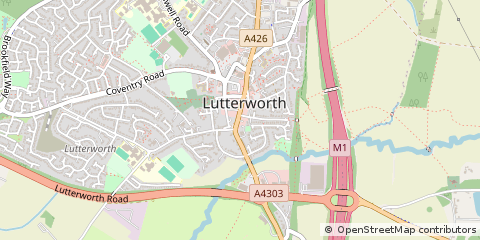Map of Lutterworth, Leicestershire