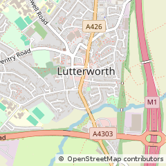 Map of Lutterworth, Leicestershire