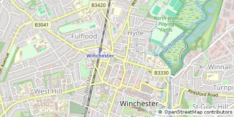 Map of Winchester, Hampshire