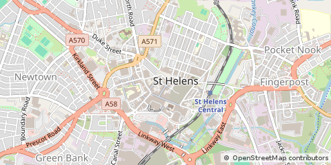 Map of ST Helens, Merseyside