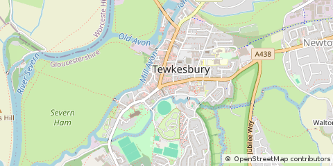 Map of Tewkesbury, Gloucestershire
