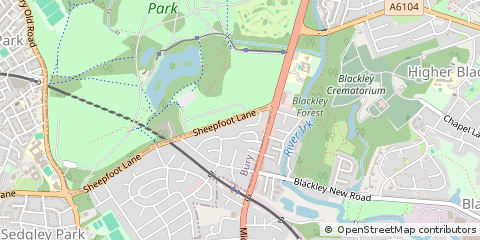 Map of Manchester, Lancashire
